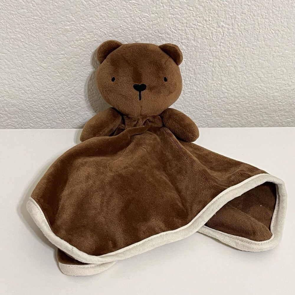 G & W Kids Brown Teddy Bear Velour Security Blanket Lovey Lovie Blankie